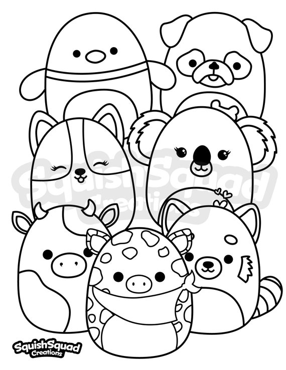 Squishmallow coloring page printable squishmallow coloring page squishmallow downloadable coloring sheet coloring page for kids