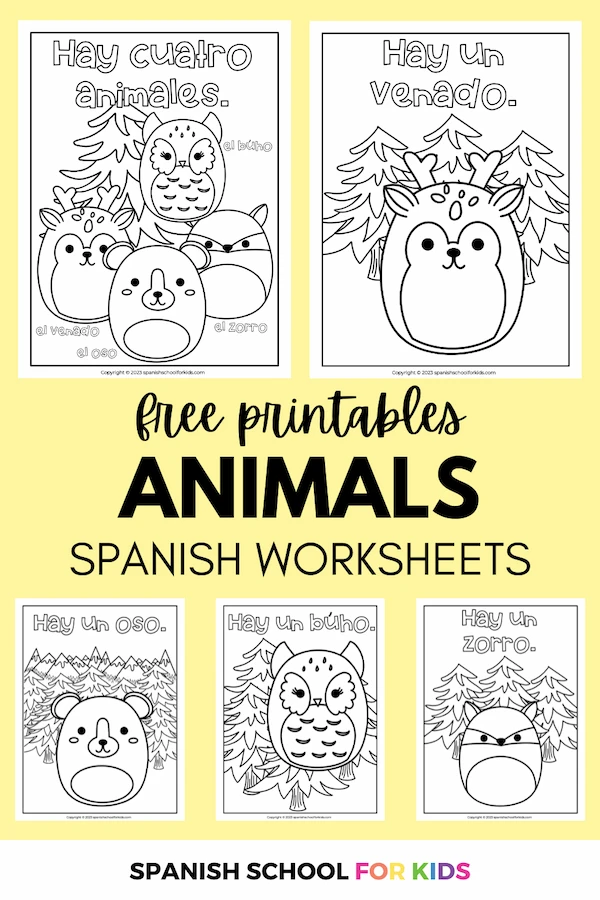 Use these free coloring sheets in spanish to help your kids learn fun vocabulary