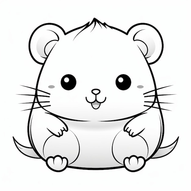 Premium ai image illustration of cute hamster squishmallow coloring pages for kids