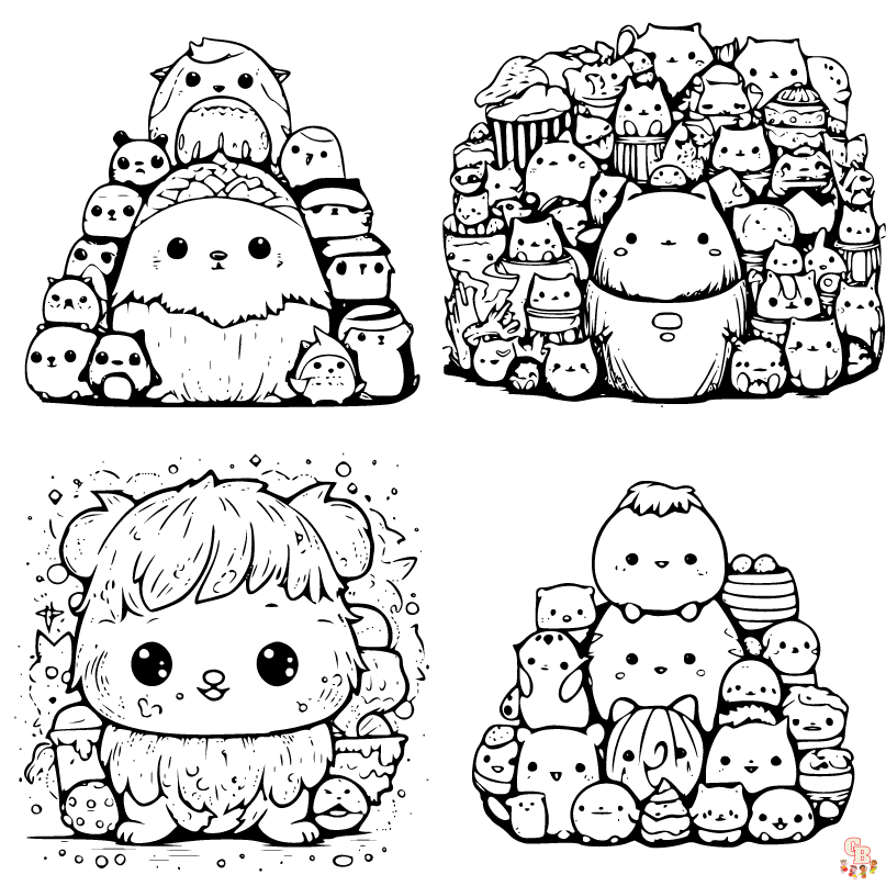 Squishmallows coloring pages for kids free printable sheets