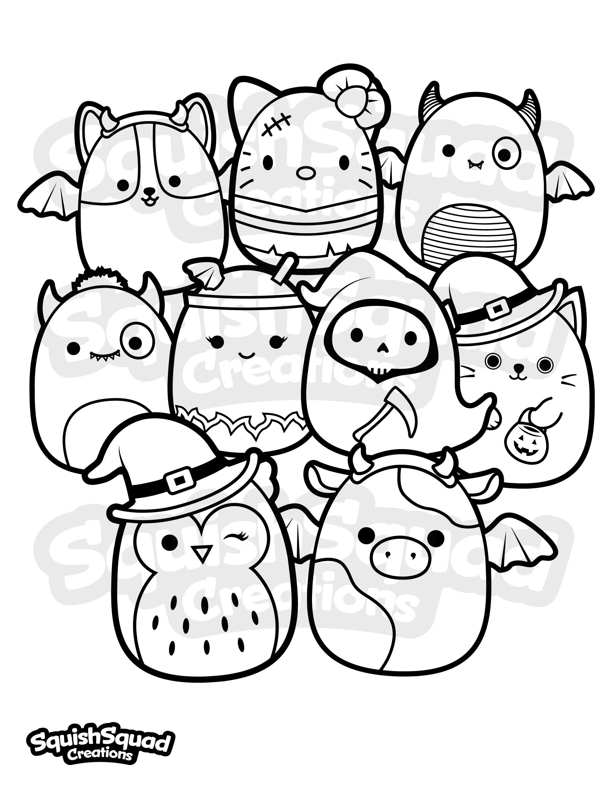 Squishmallow halloween coloring page printable squishmallow coloring page squishmallow downloadable coloring sheet coloring page for kids