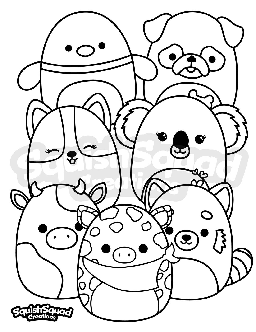 Squishmallow coloring page printable squishmallow coloring page squishmallow downloadable coloring sheet coloring page for kids