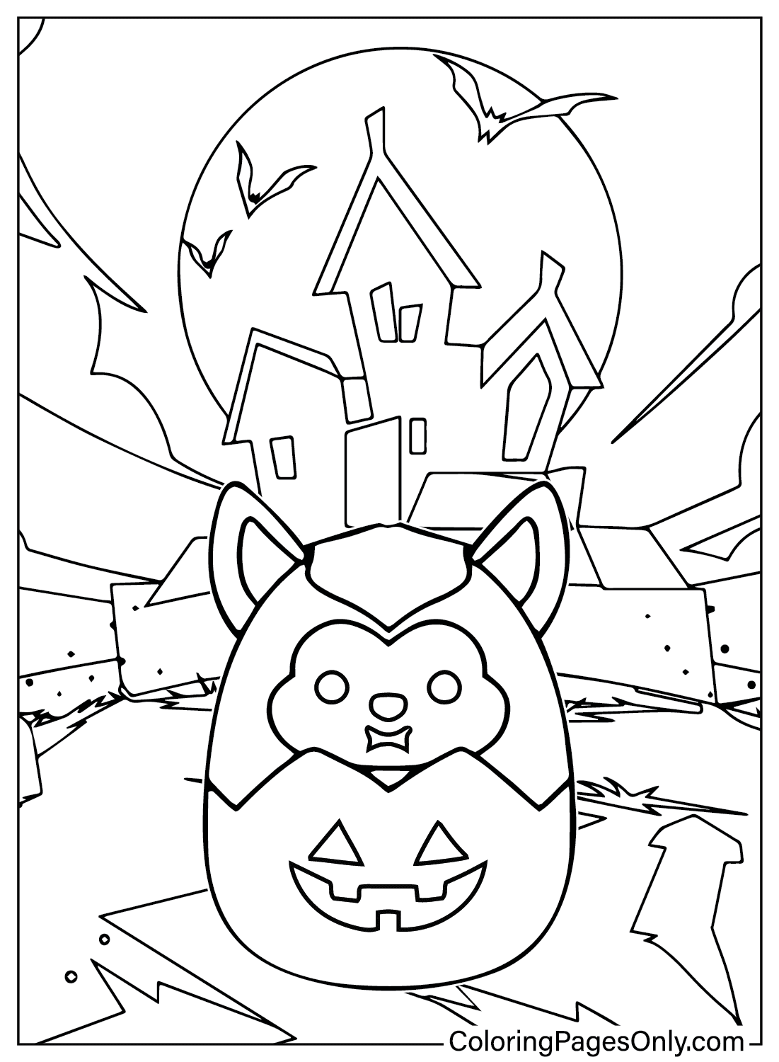 Squishmallow halloween coloring pages