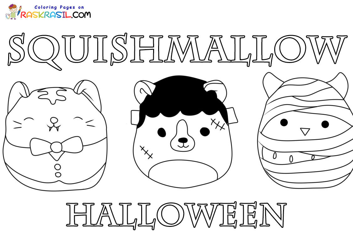 Halloween squishmallow coloring pages