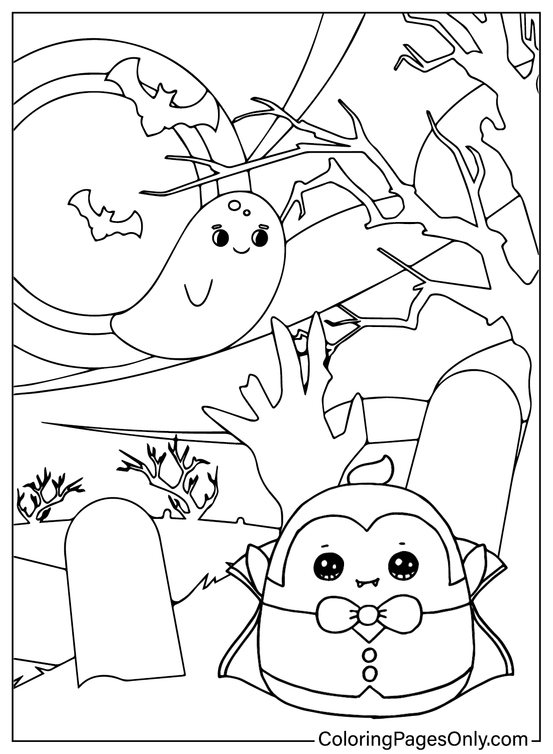 Squishmallow halloween coloring pages