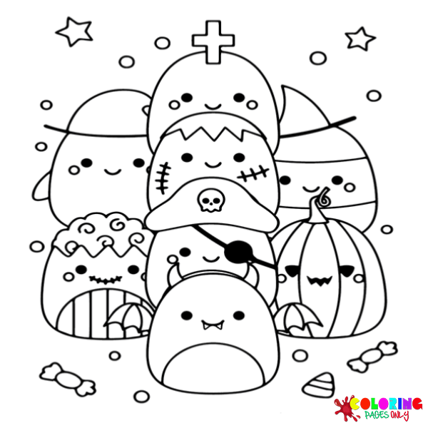 Squishmallow halloween coloring pages