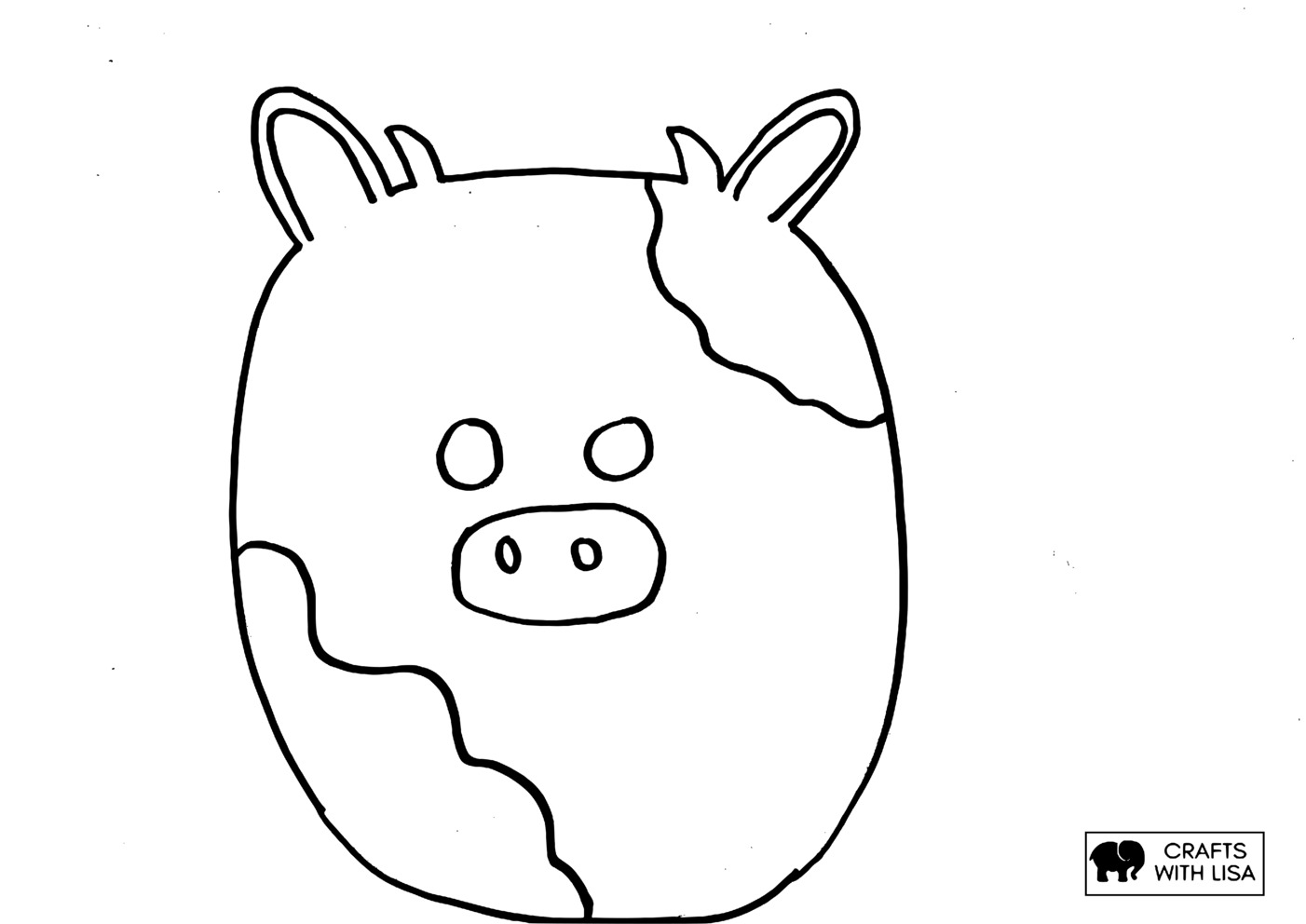 Squishmallows cow coloring coloring page