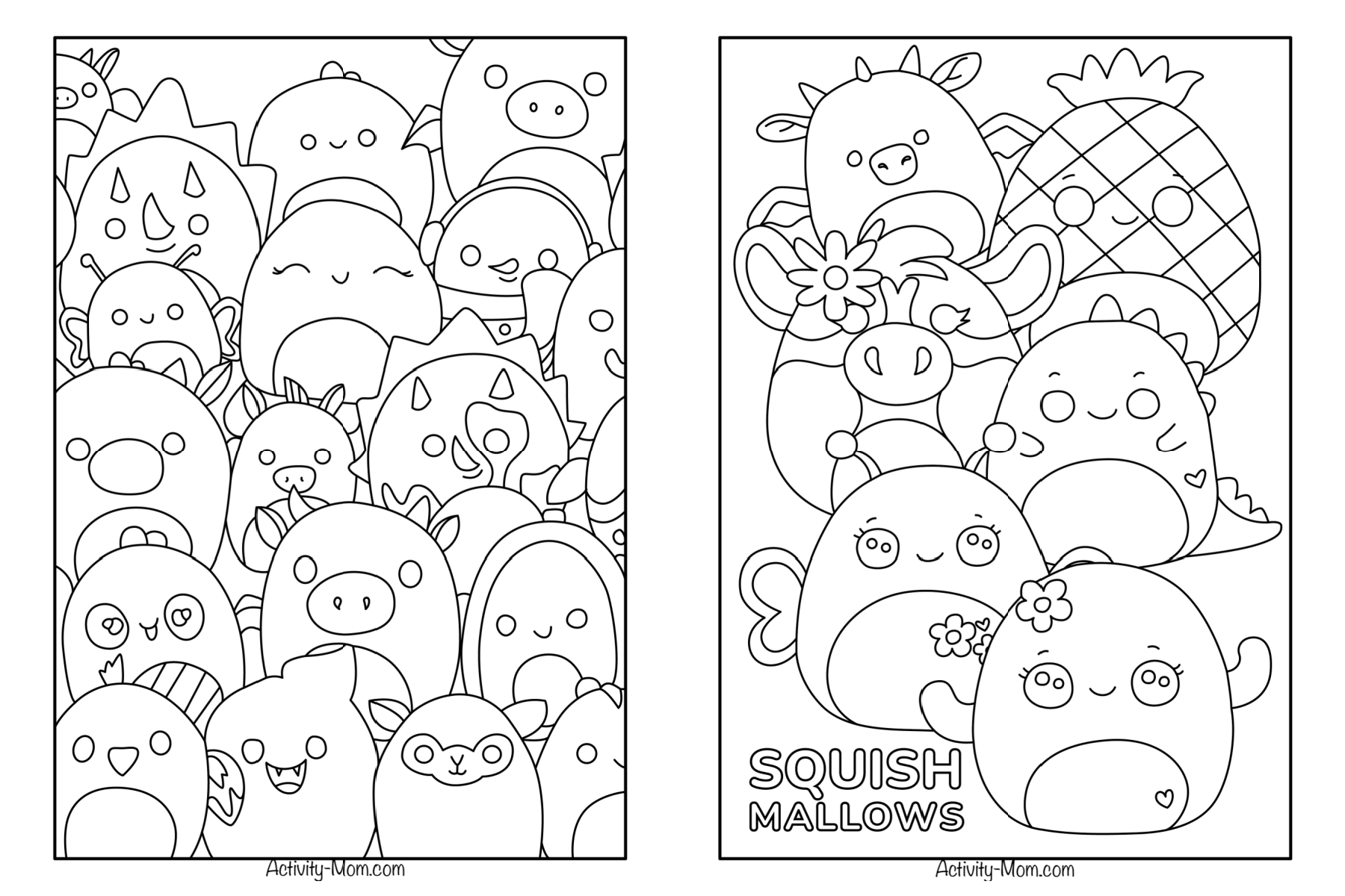 Squishmallows coloring pages for kids