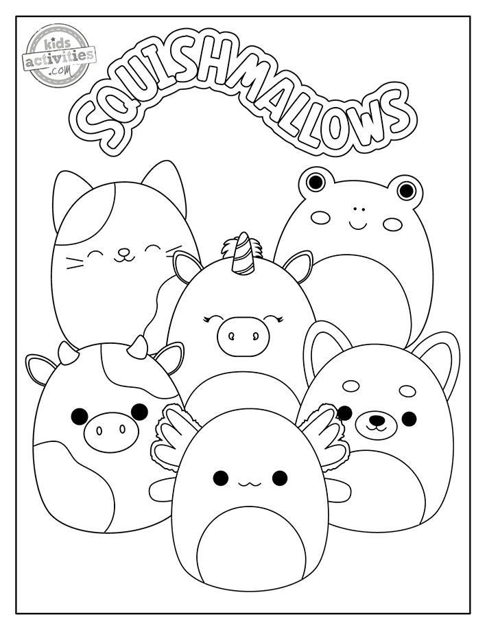 Cutest ever squishmallow coloring pages kids activities blog