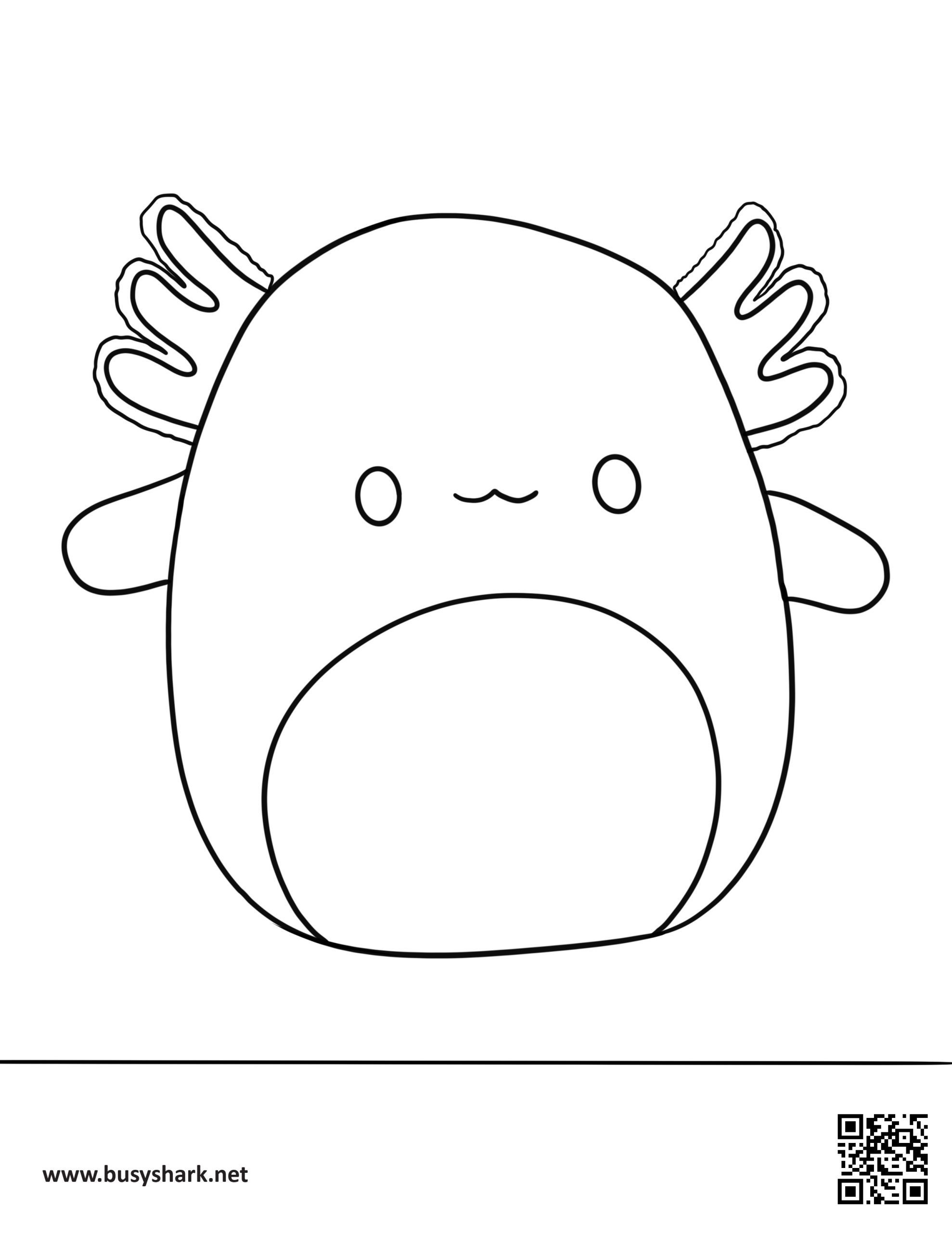 Axolotl squishmallows coloring page