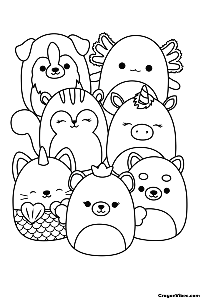 Squishmallows coloring pages free printable