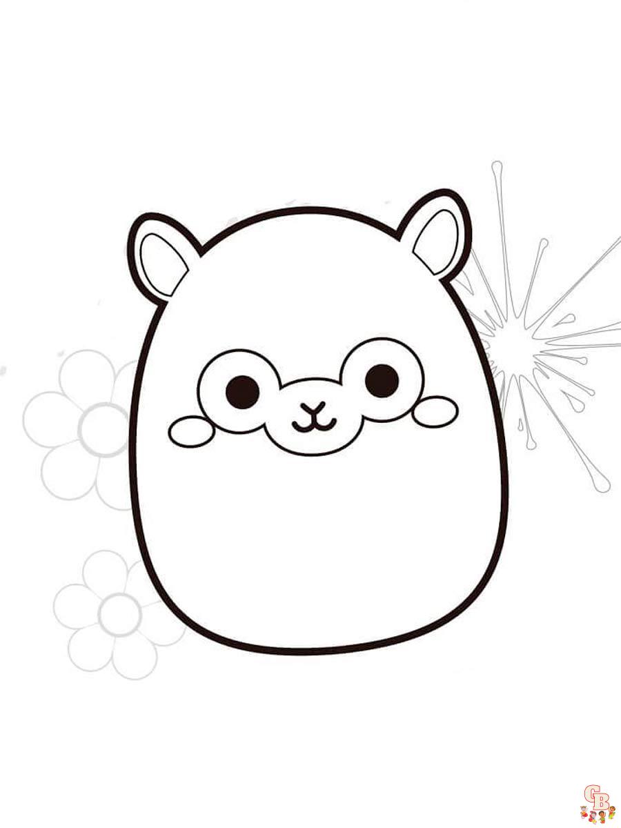 Squishmallows coloring pages for kids free printable sheets