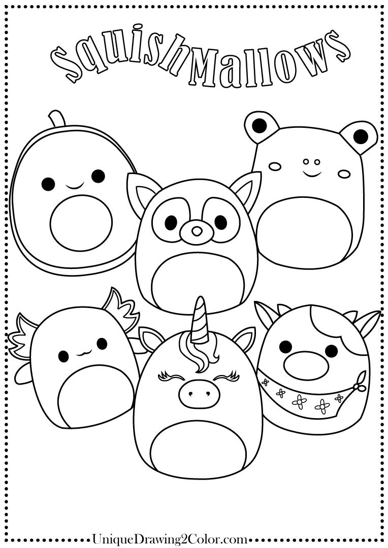 Squishmallow coloring pages