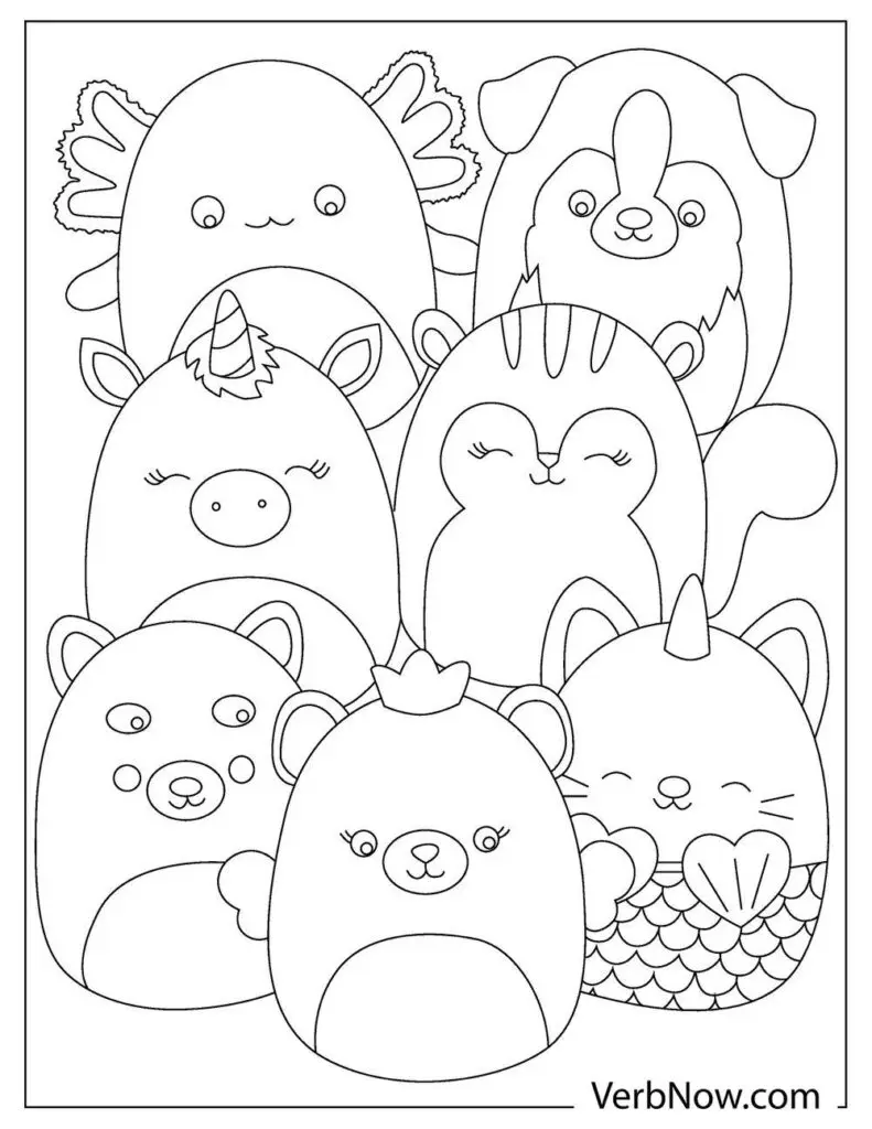 Free squishmallows coloring pages book for download printable pdf