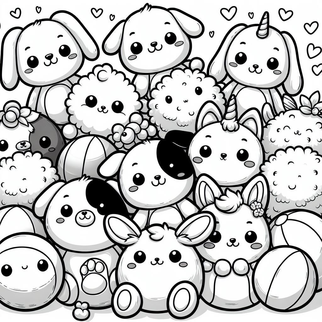 Squishmallow coloring pages â custom paint by numbers