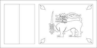 Coloring page for the flag of sri lanka