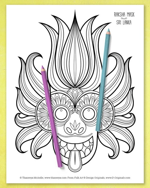 Folk art coloring book by mcardle â