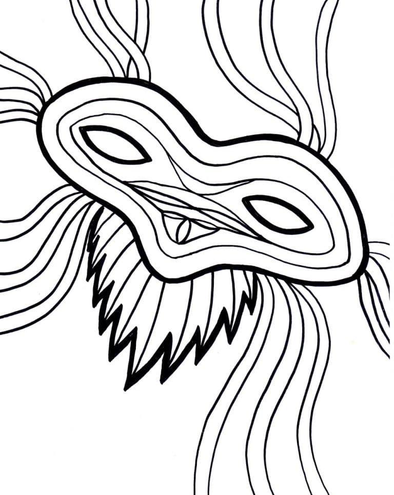 Mardi gras mask image coloring page