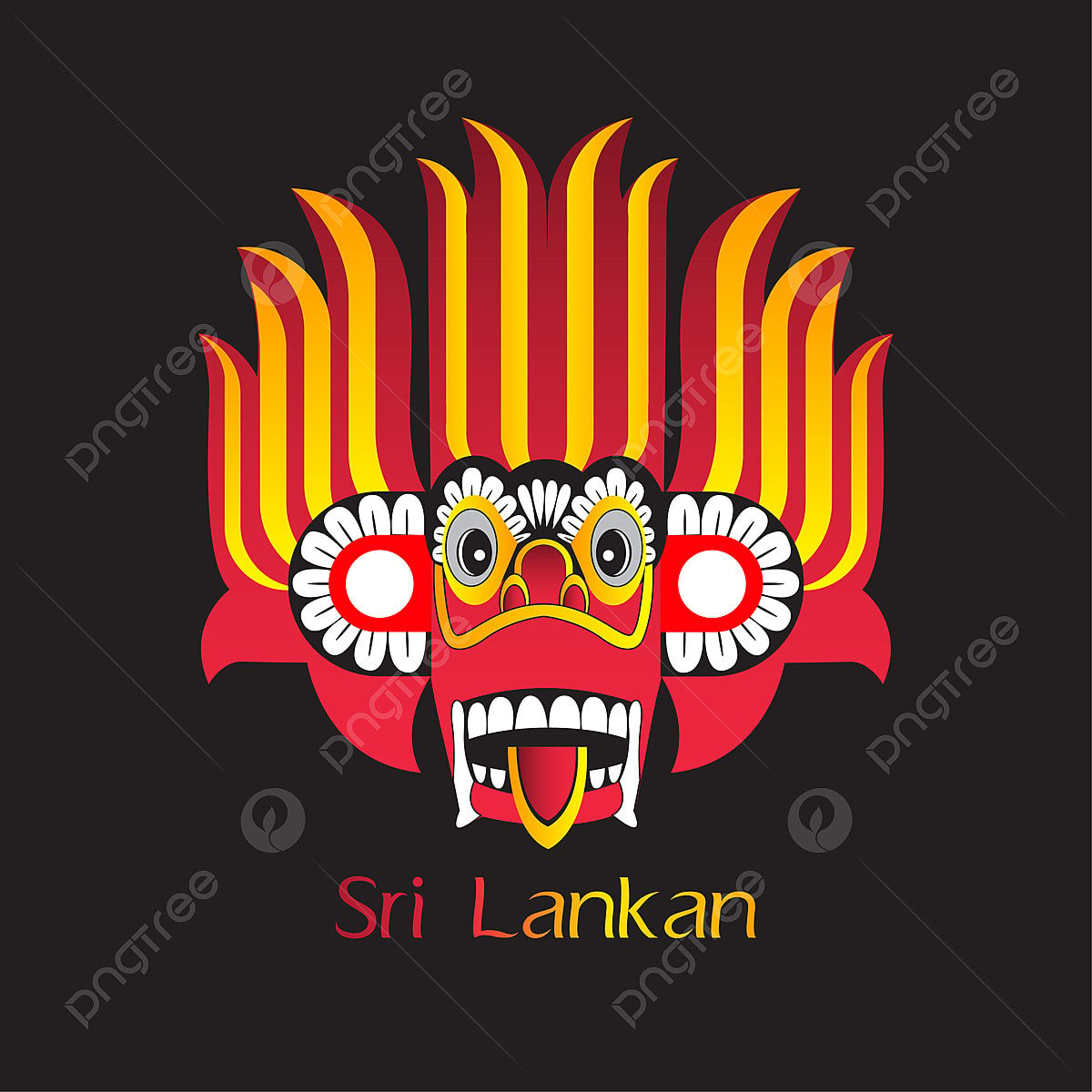 Sri lanka flag vector hd png images sri lankan traditional mask sri lanka mask lanka png image for free download