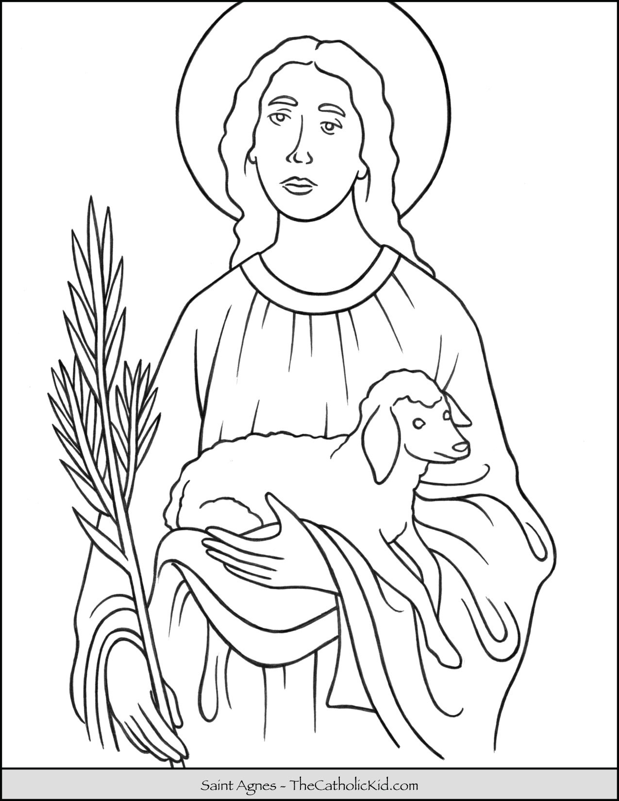 Saint agnes coloring page