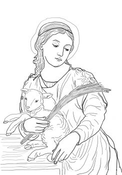 Saint agnes coloring page super coloring saint coloring famous art coloring catholic coloring