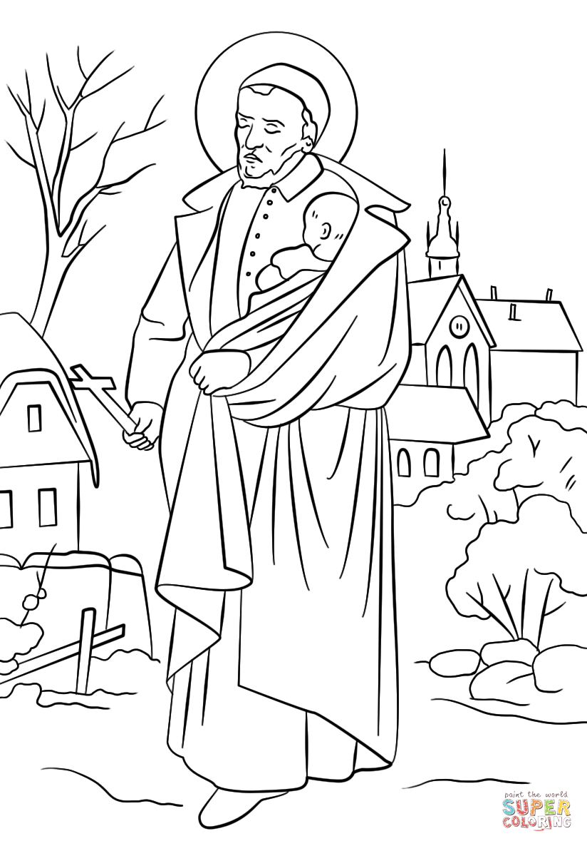 St vincent de paul coloring page free printable coloring pages