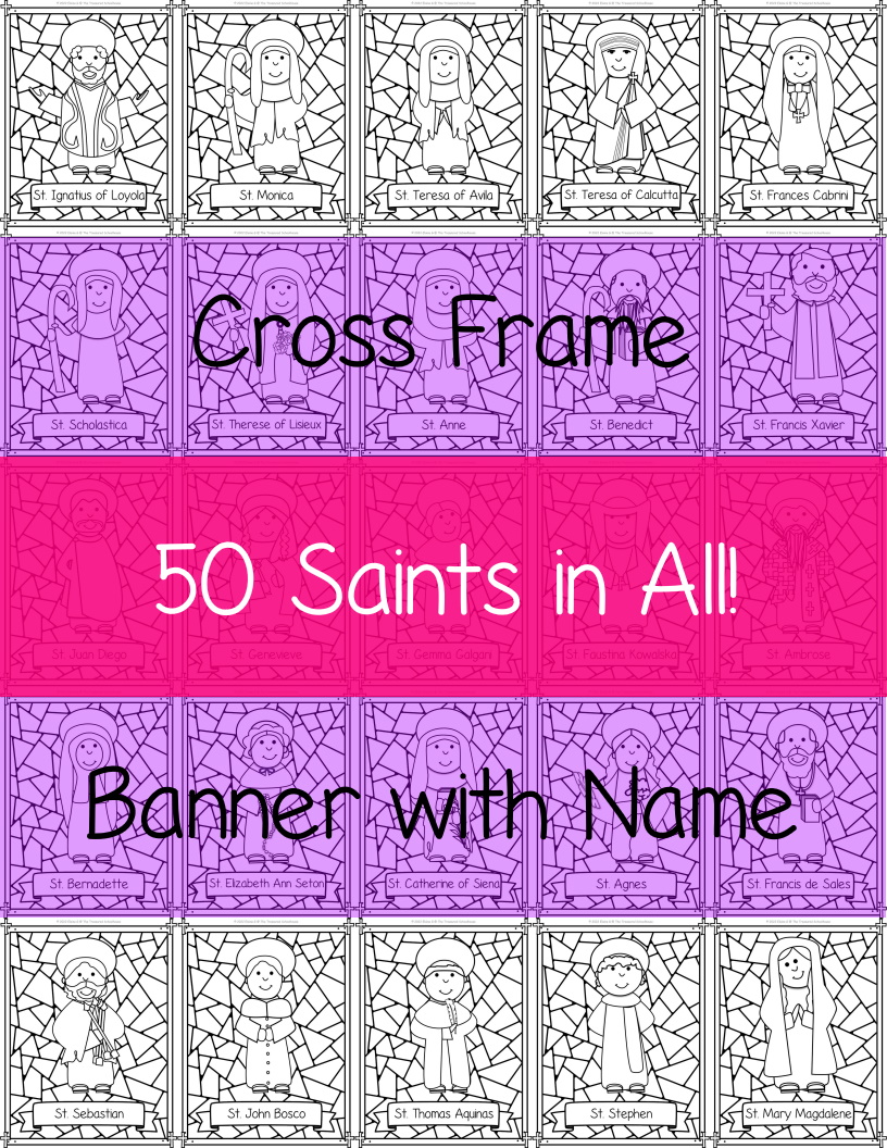 Stained glass saints coloring pages made by teachers