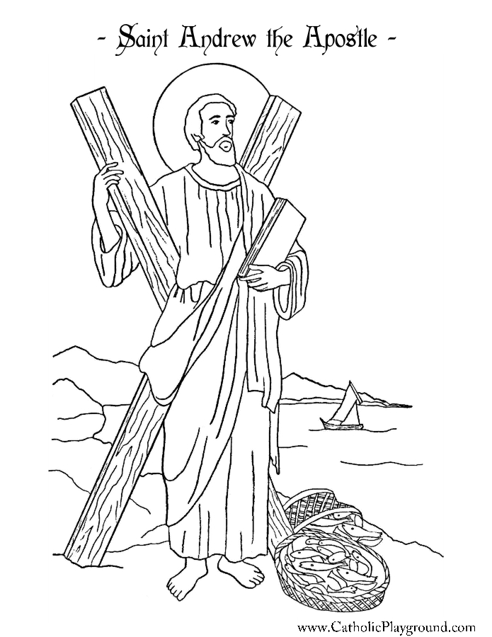 Saint andrew the apostle coloring page catholic playground