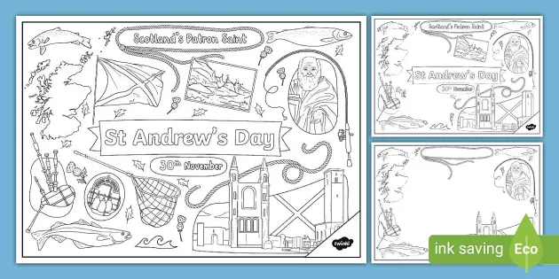 Saint andrews day doodle louring pages teacher made