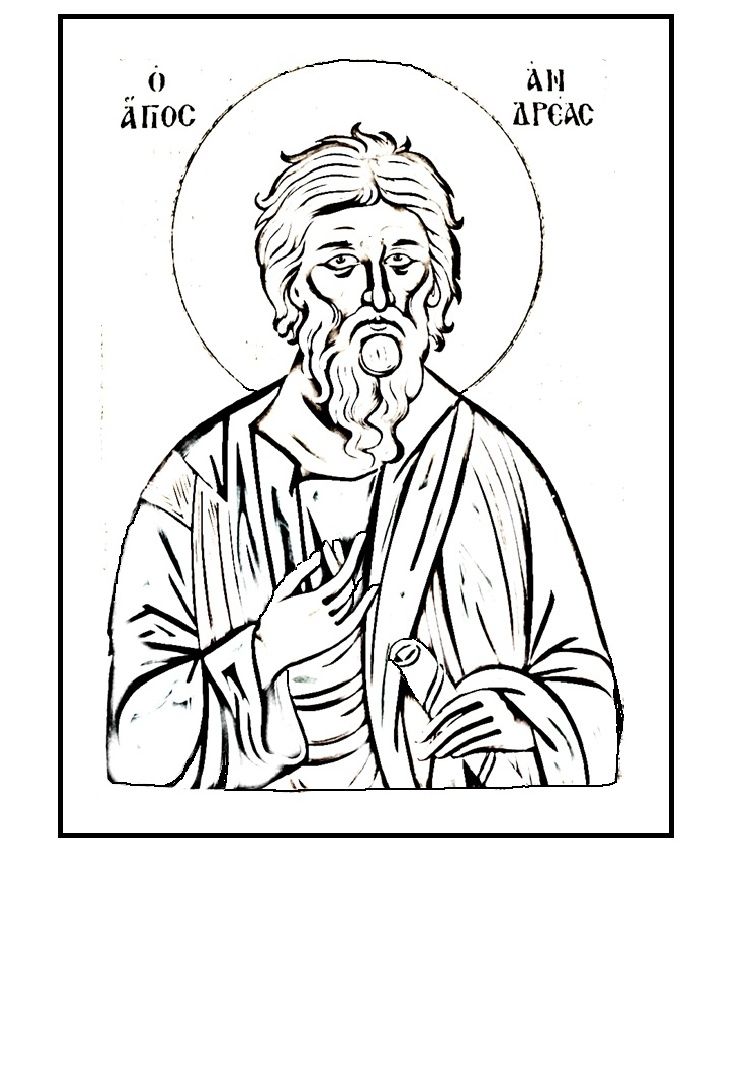 Saintandrewcoloringicon scribd orthodox christian icons church icon orthodox christianity