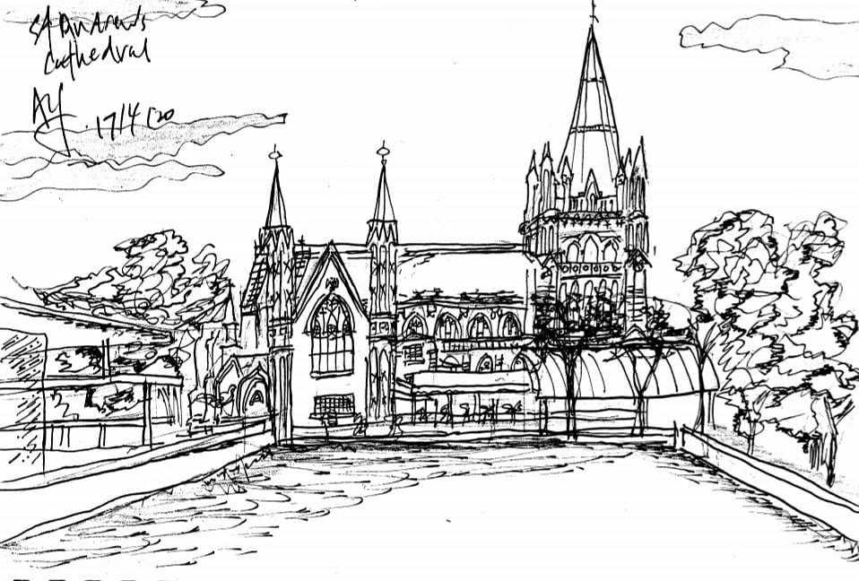 St andrew cathedral singapore rdrawing