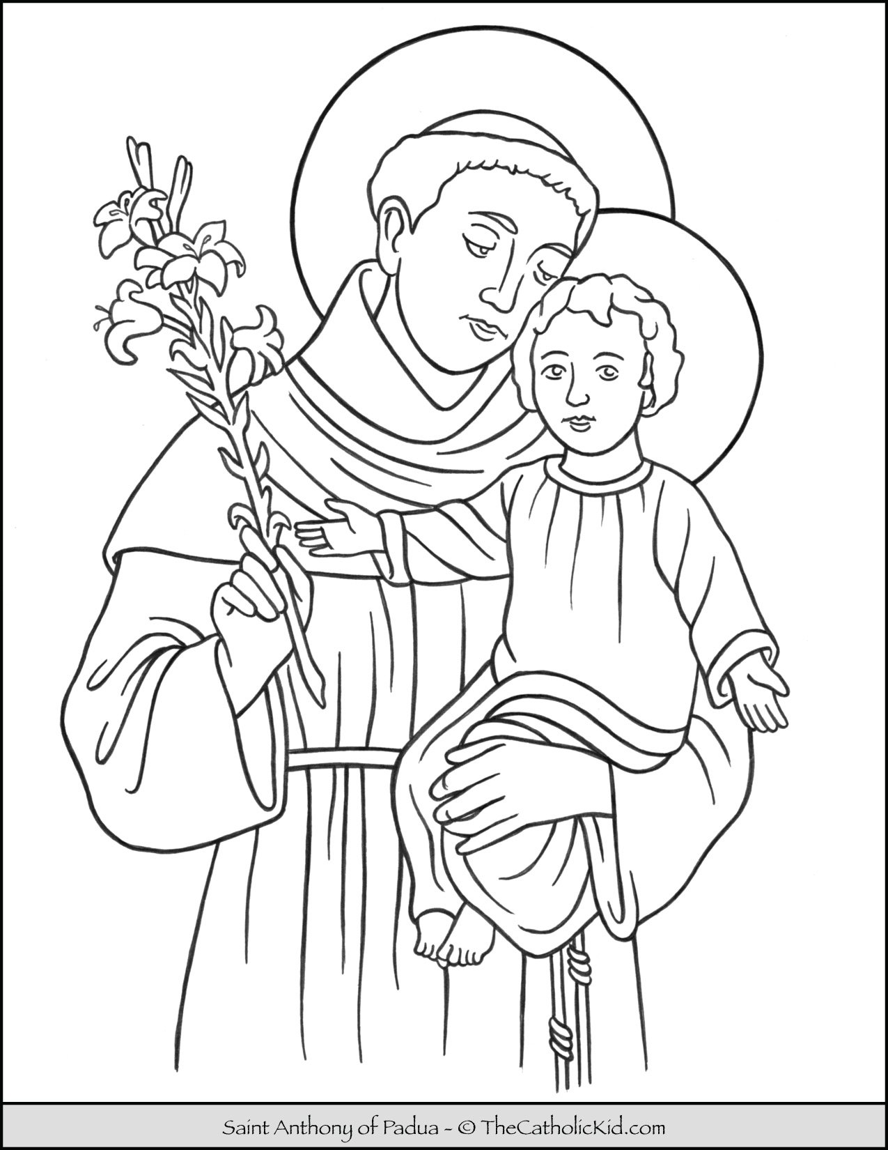 Saint anthony of padua coloring page