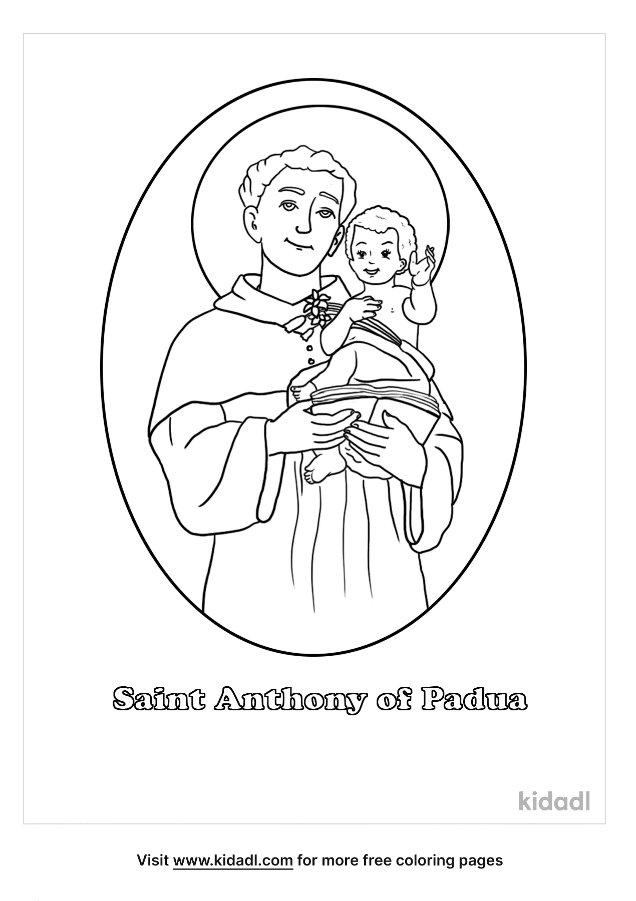 Free saint anthony of padua coloring page coloring page printables