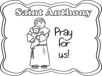 Saint anthony mini bookpostercoloring page by miss ps prek pups