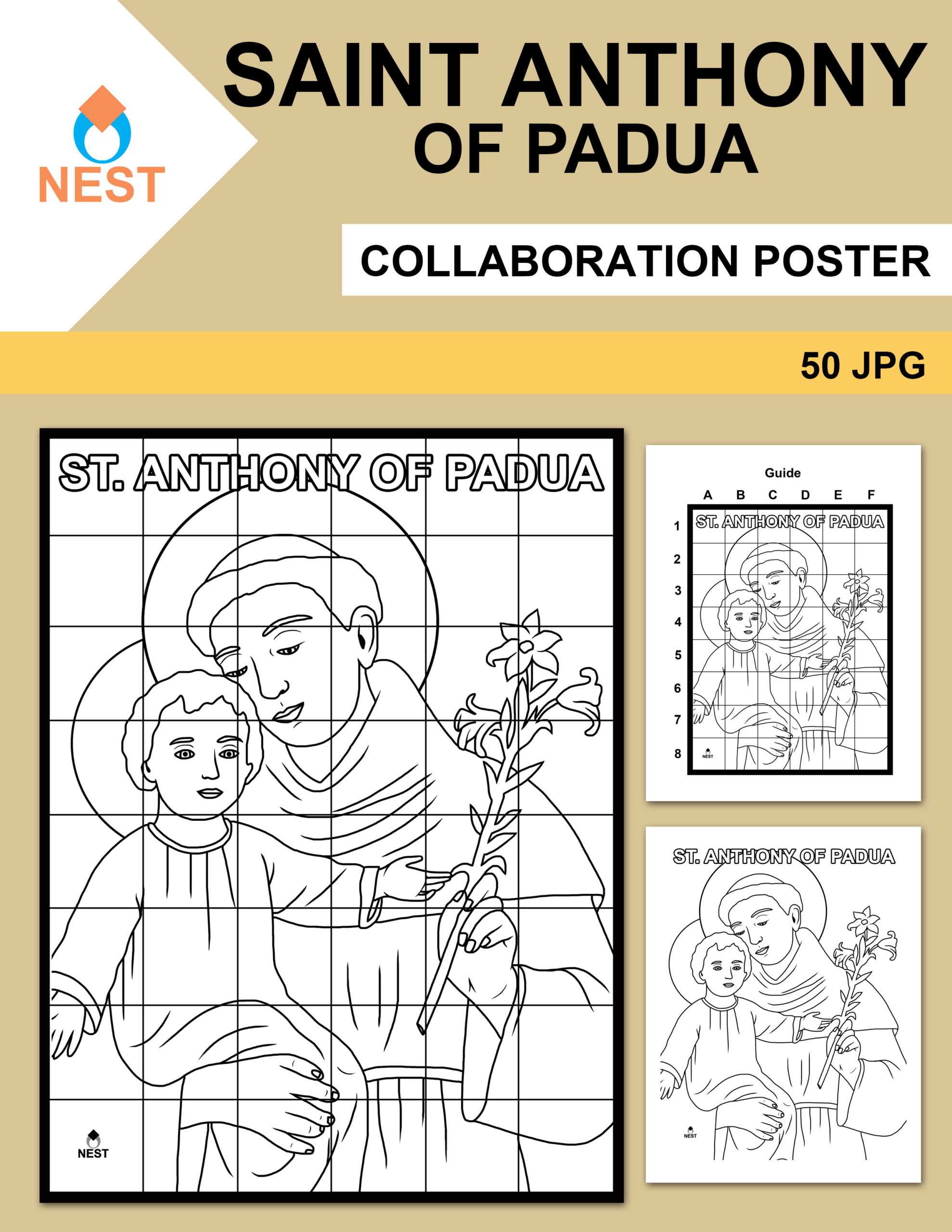 Saint anthony of padua collaboration poster made by teachers