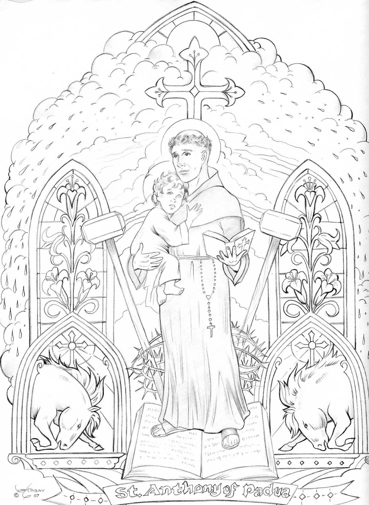 St anthony of padua coloring page coloring pages catholic coloring saint coloring