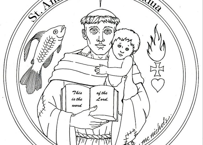 St anthony of padua greeting card by william hart mcnichols