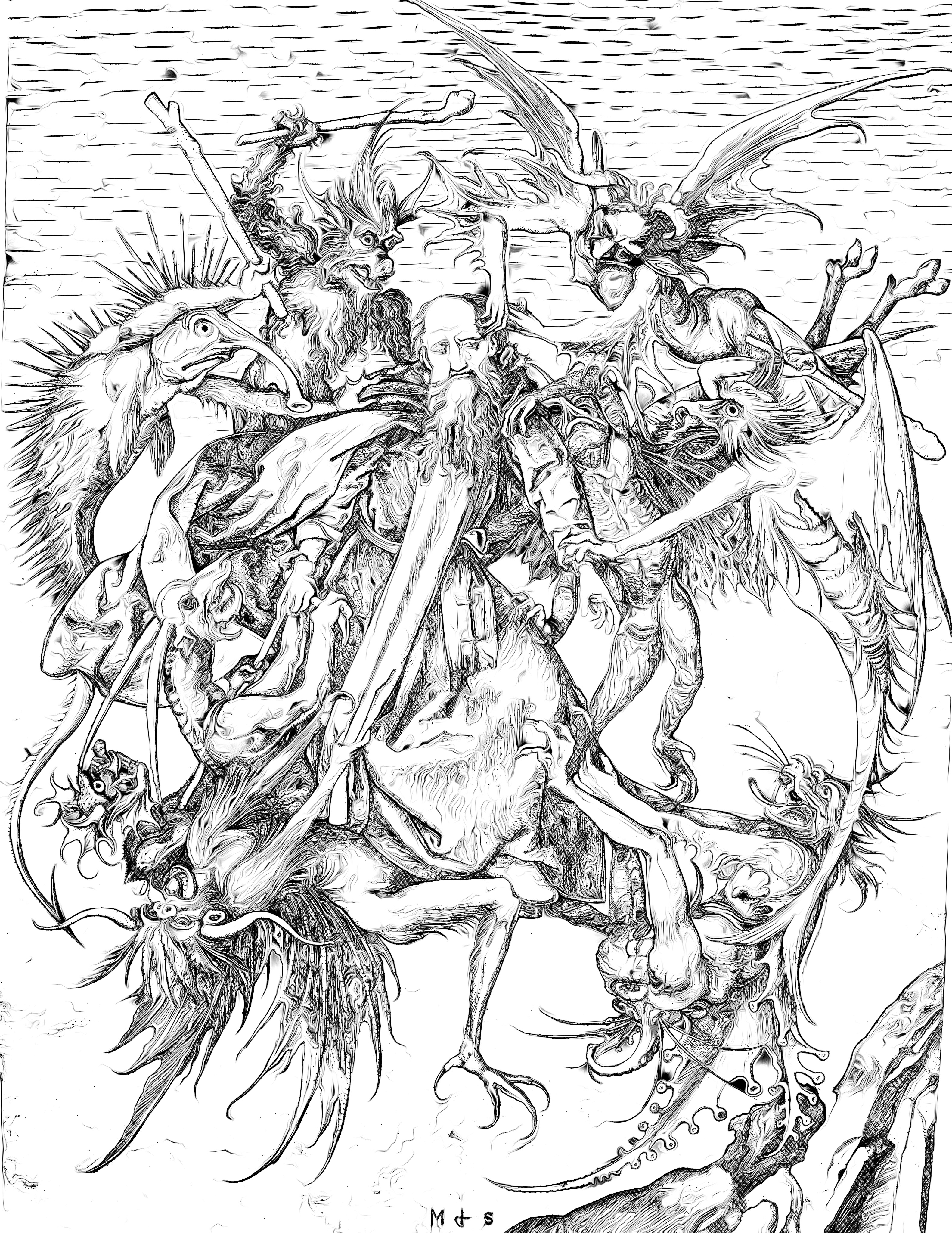 Saint anthony resisting demons