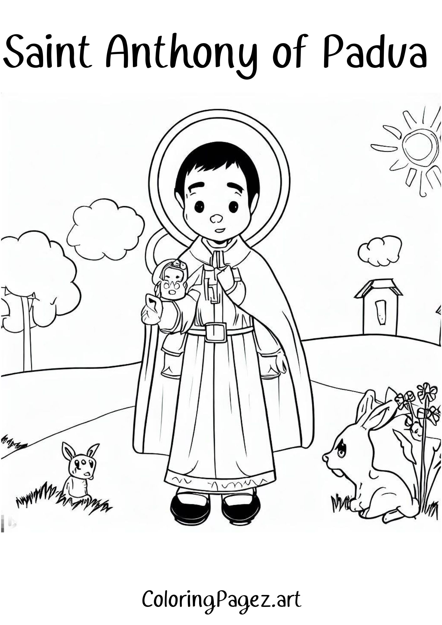 St anthony coloring page printables