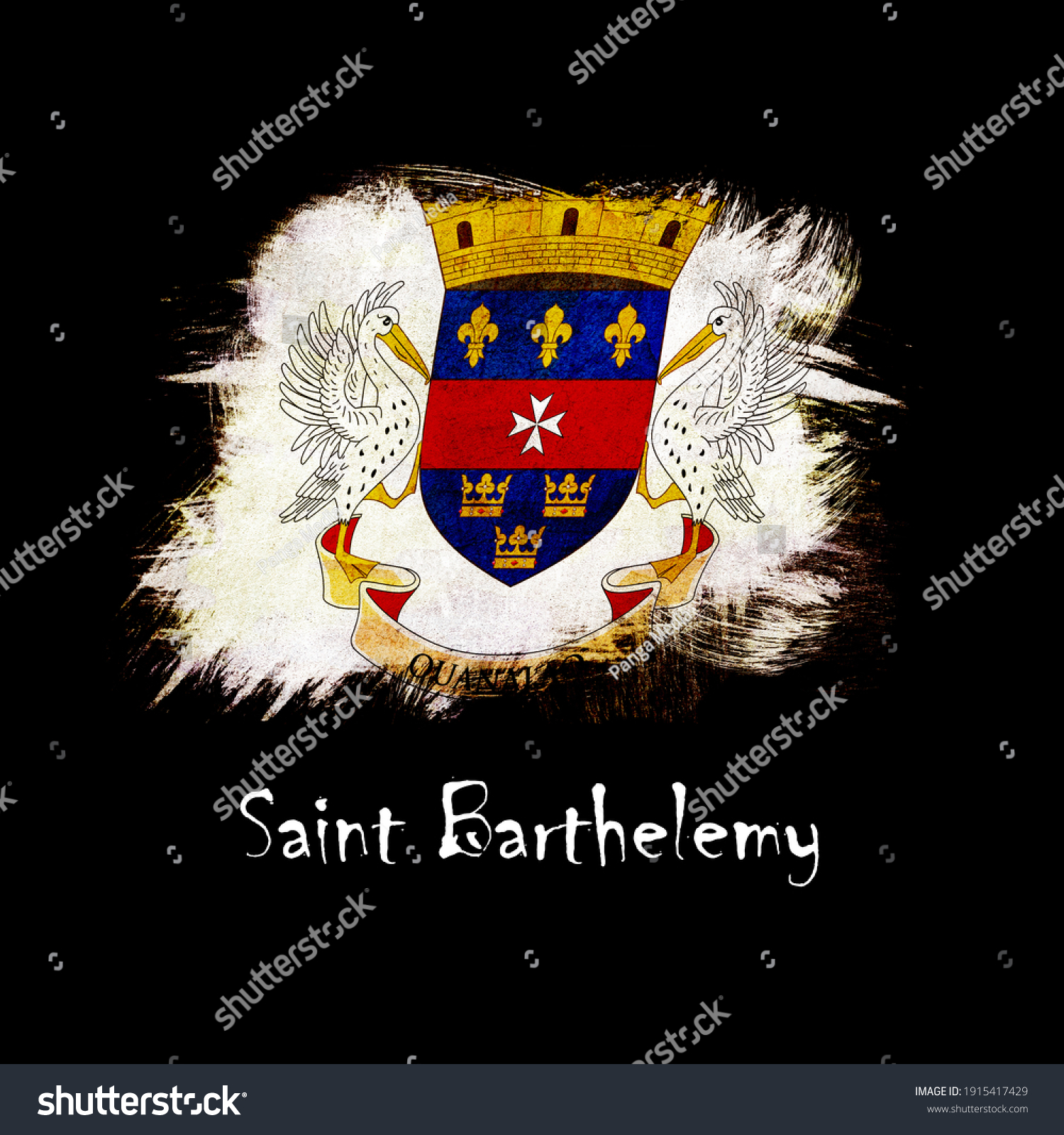 National flag saint barthelemy abbreviated bl stock illustration