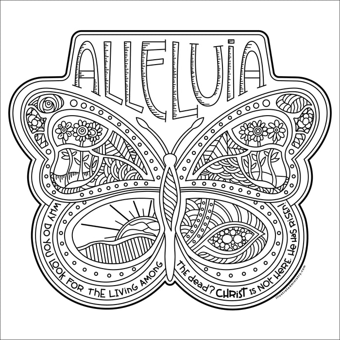 Alleluia butterfly coloring page poster â illustrated ministry