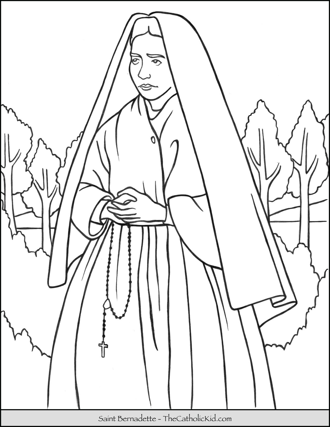 Saint bernadette coloring page