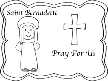 Saint bernadette mini book and coloring page by miss ps prek pups