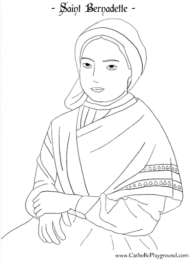 St bernadette coloring page february th â catholic playground