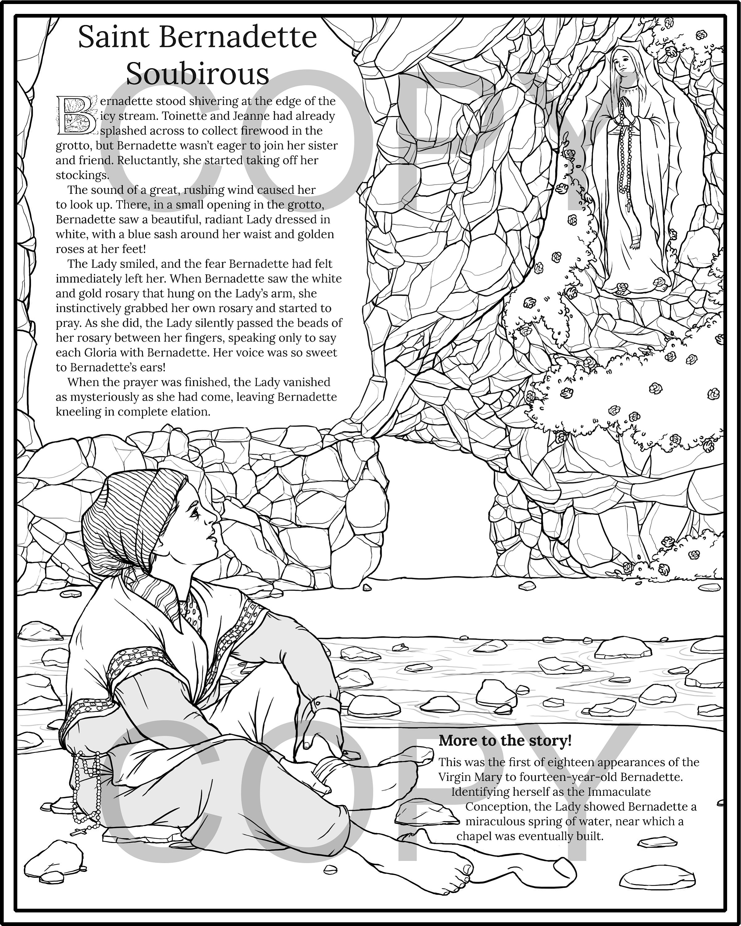 Saint bernadette coloring pages download now