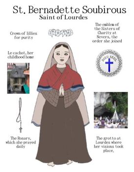 St bernadette activities coloring and papercrafts saint of lourdes