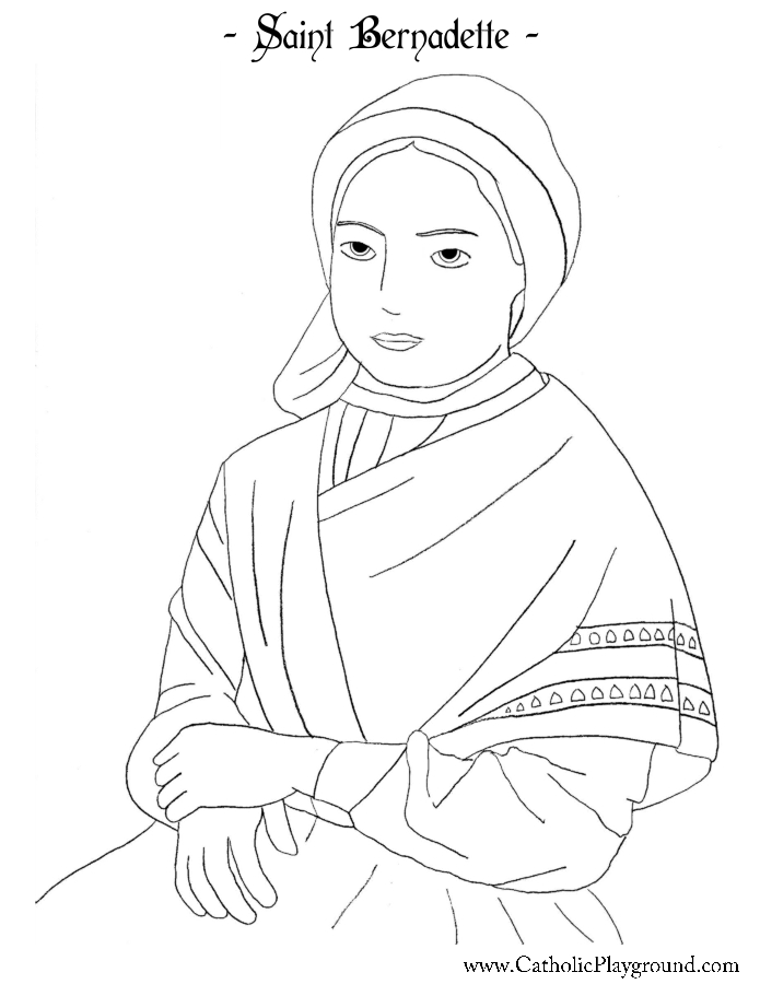 Saint bernadette coloring page catholic playground