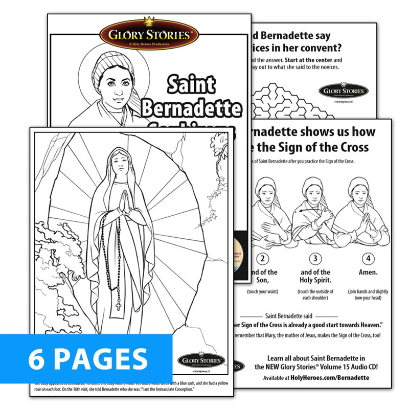 Saint bernadette coloring download â holy heroes