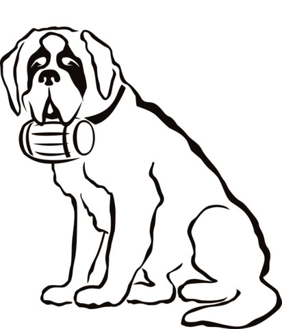 St bernard dog coloring page free printable coloring pages