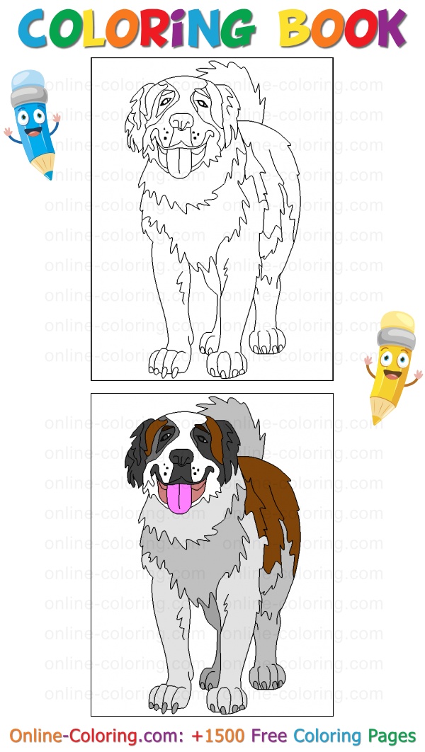 Saint bernard dog free online coloring page